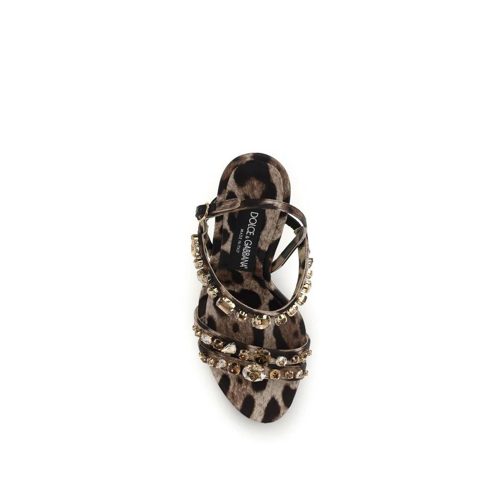 Dolce &amp; Gabbana Sample Sale Dolce &amp; Gabbana Brown Fabric Stiletto Heel Sandals - | Designer outlet