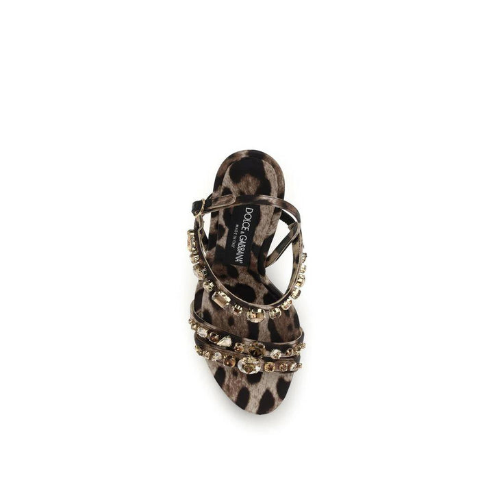 Dolce &amp; Gabbana Sample Sale Dolce &amp; Gabbana Brown Fabric Stiletto Heel Sandals - | Designer outlet