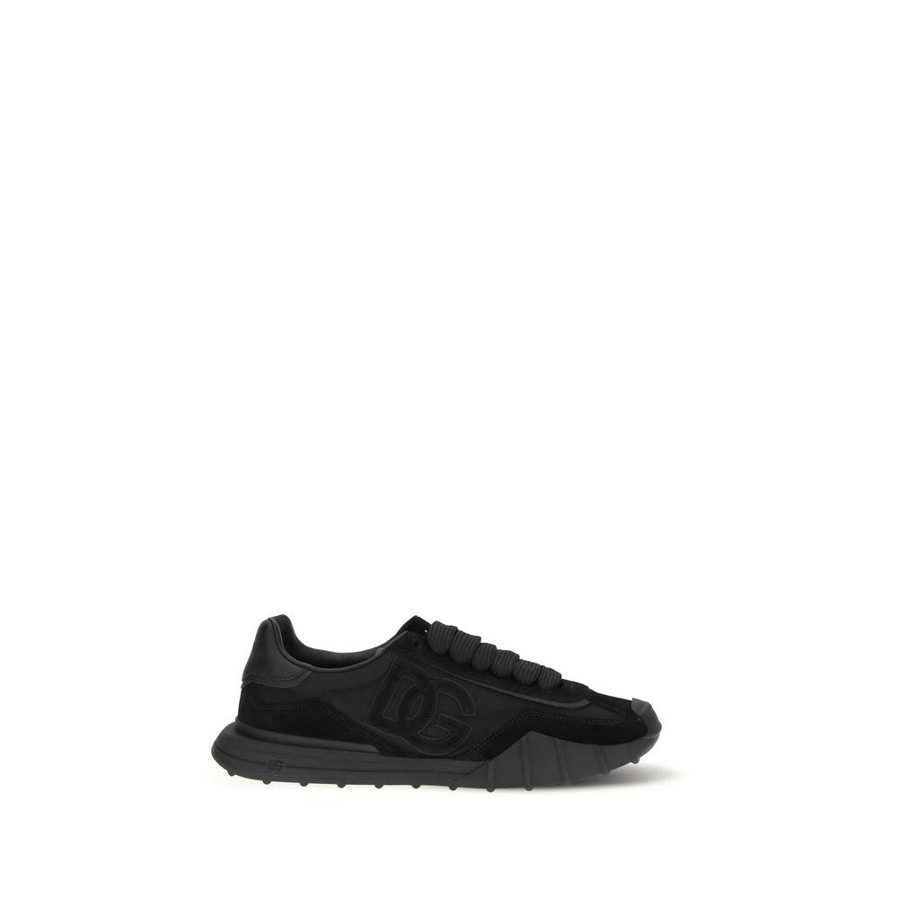 Dolce &amp; Gabbana Sample Sale Dolce &amp; Gabbana Black Calf Leather Bos Taurus Athletic Sneakers - | Designer outlet