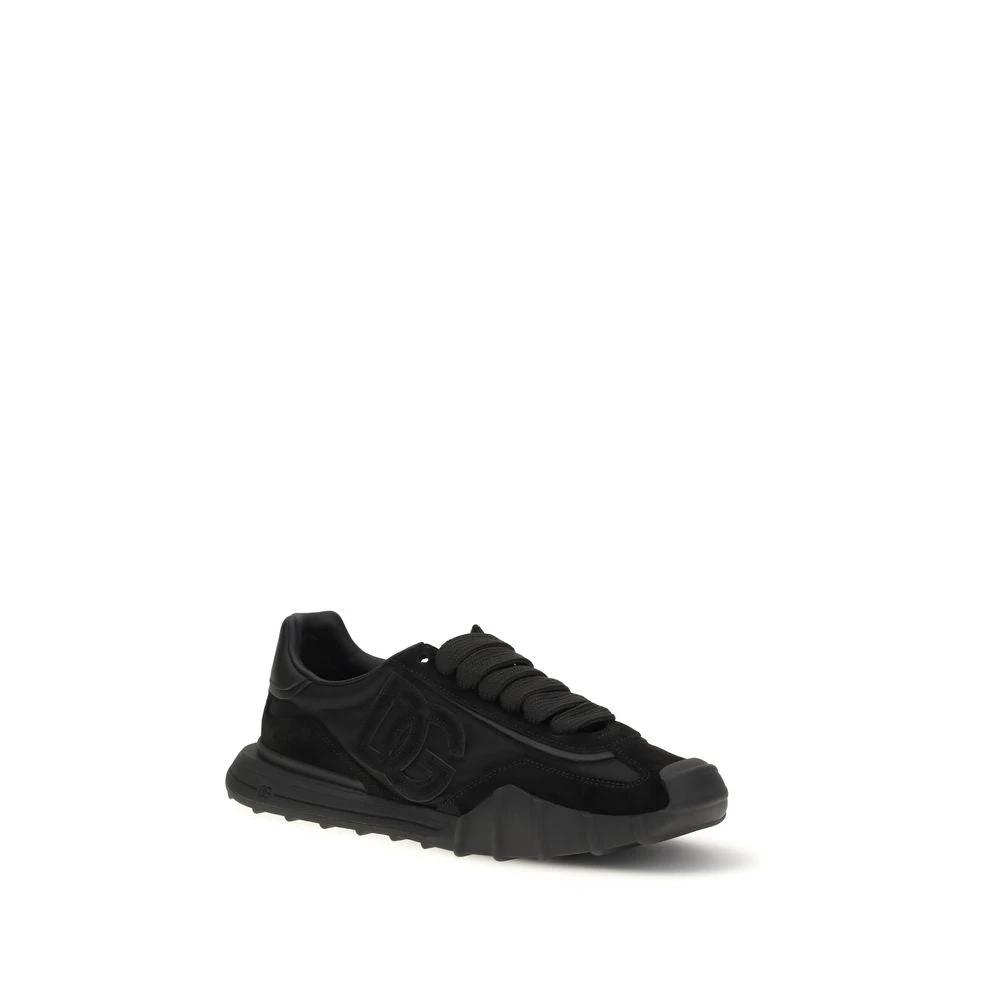 Dolce &amp; Gabbana Sample Sale Dolce &amp; Gabbana Black Calf Leather Bos Taurus Athletic Sneakers - | Designer outlet