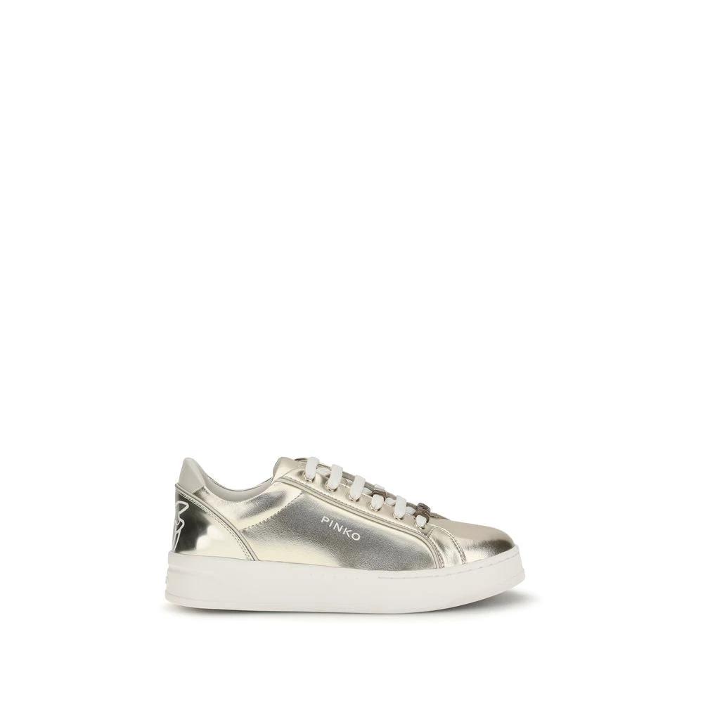 PINKO Sample Sale PINKO Gold Calf Leather Bos Taurus Platform Sneakers - | Designer outlet