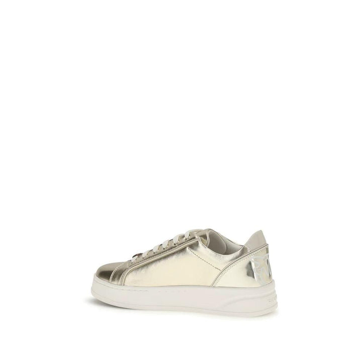 PINKO Sample Sale PINKO Gold Calf Leather Bos Taurus Platform Sneakers - | Designer outlet
