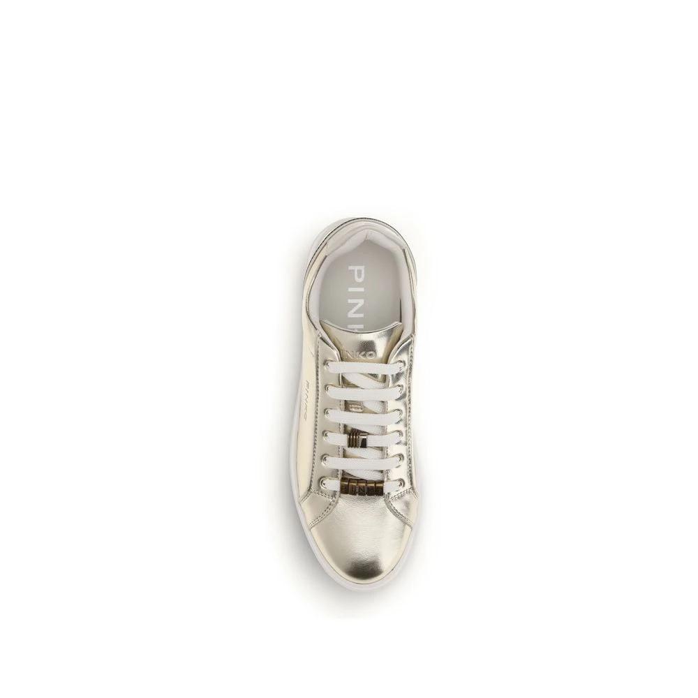 PINKO Sample Sale PINKO Gold Calf Leather Bos Taurus Platform Sneakers - | Designer outlet