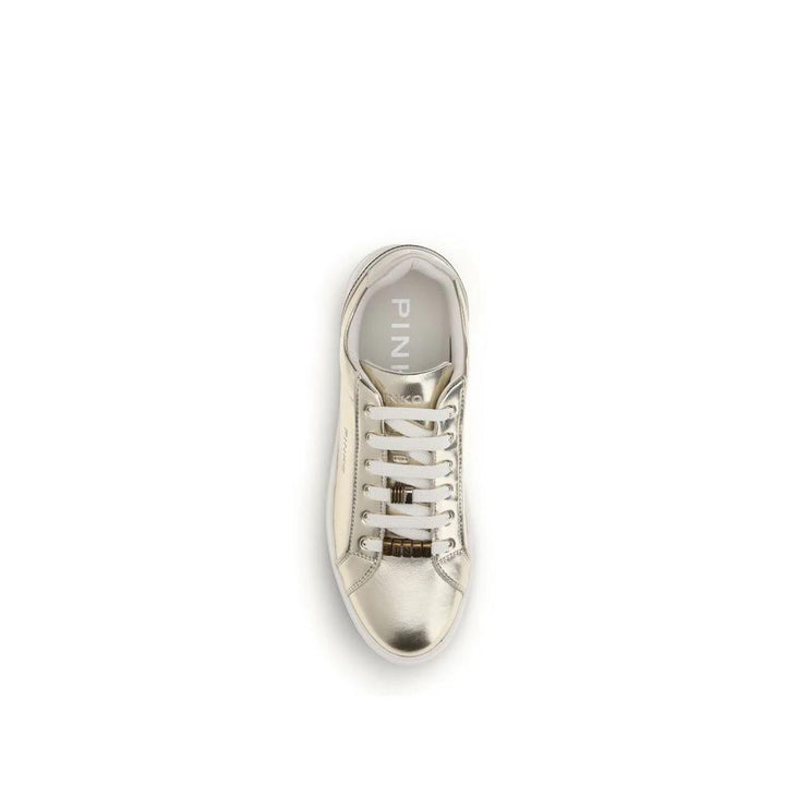 PINKO Sample Sale PINKO Gold Calf Leather Bos Taurus Platform Sneakers - | Designer outlet