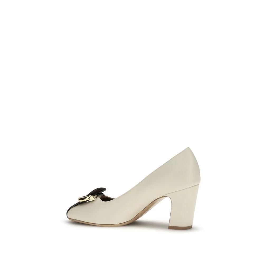 Ferragamo Sample Sale Ferragamo Beige Calf Leather Bos Taurus High Heel Pumps - | Designer outlet