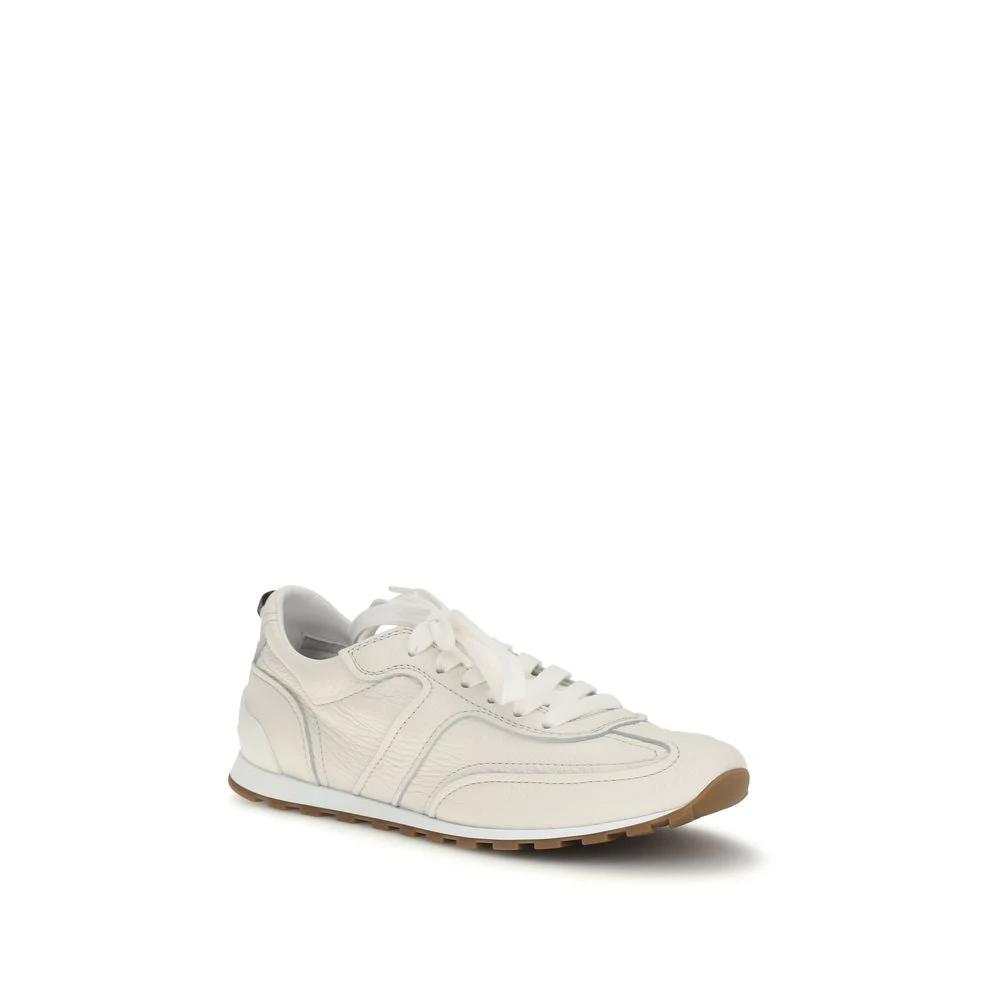 Brunello Cucinelli Sample Sale Brunello Cucinelli White Calf Leather Bos Taurus Low Top Sneakers - | Designer outlet