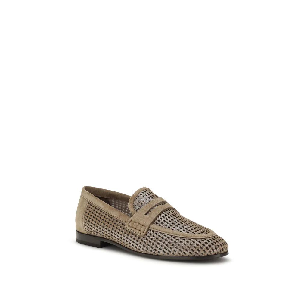 Brunello Cucinelli Sample Sale Brunello Cucinelli Beige Calf Leather Bos Taurus Slip-On Loafers - | Designer outlet