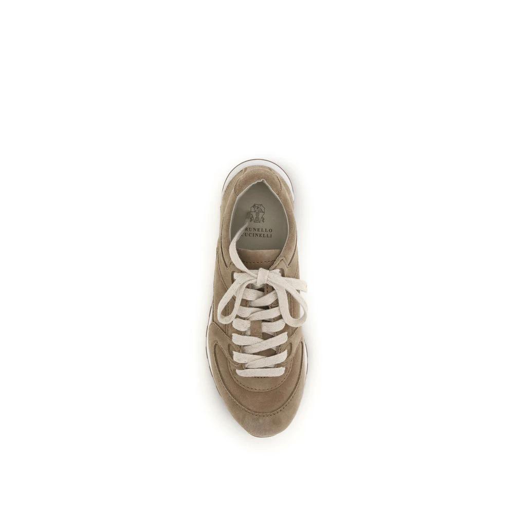 Brunello Cucinelli Sample Sale Brunello Cucinelli Beige Calf Leather Bos Taurus Low Top Sneakers - | Designer outlet