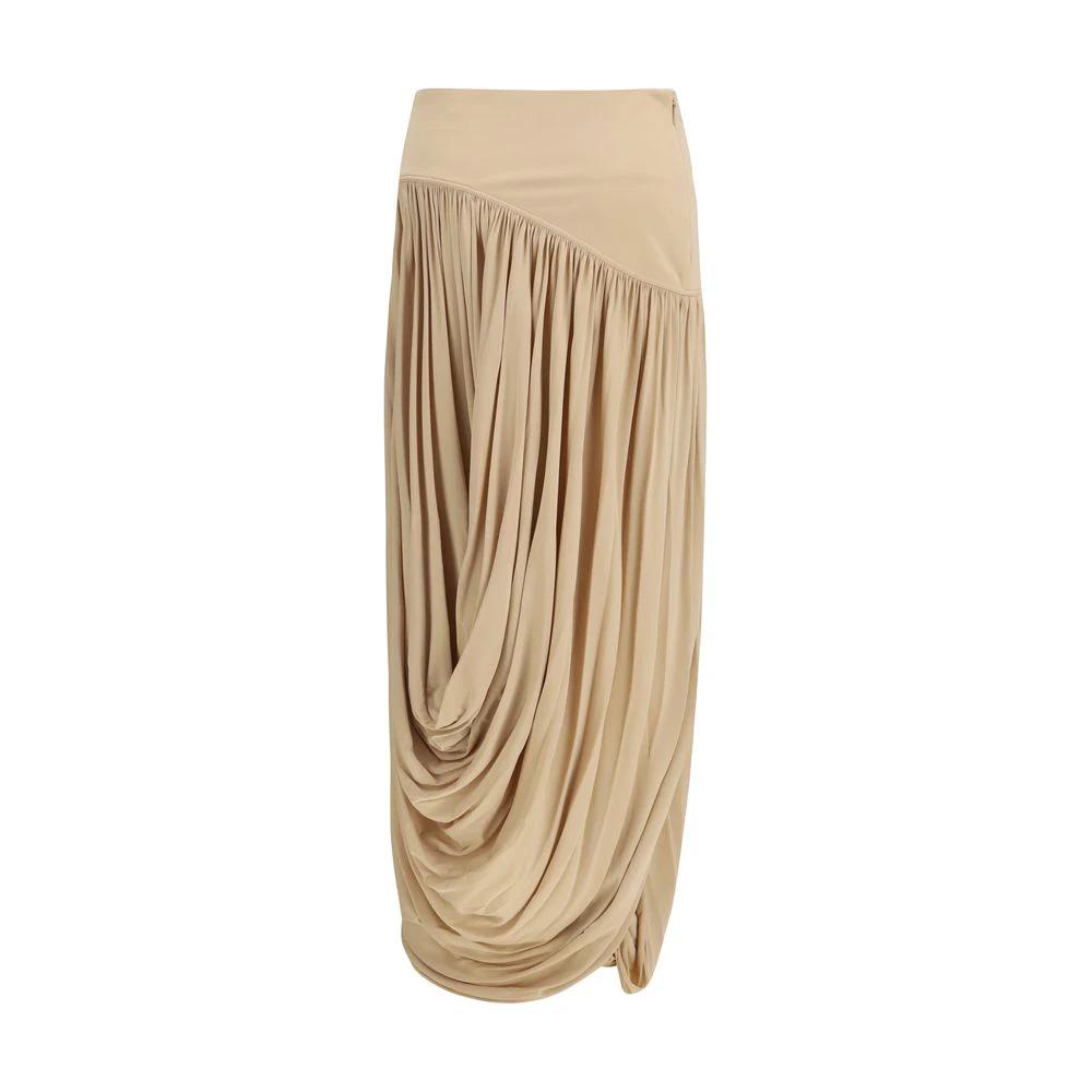 Ferragamo Beige Viscose Long Skirt