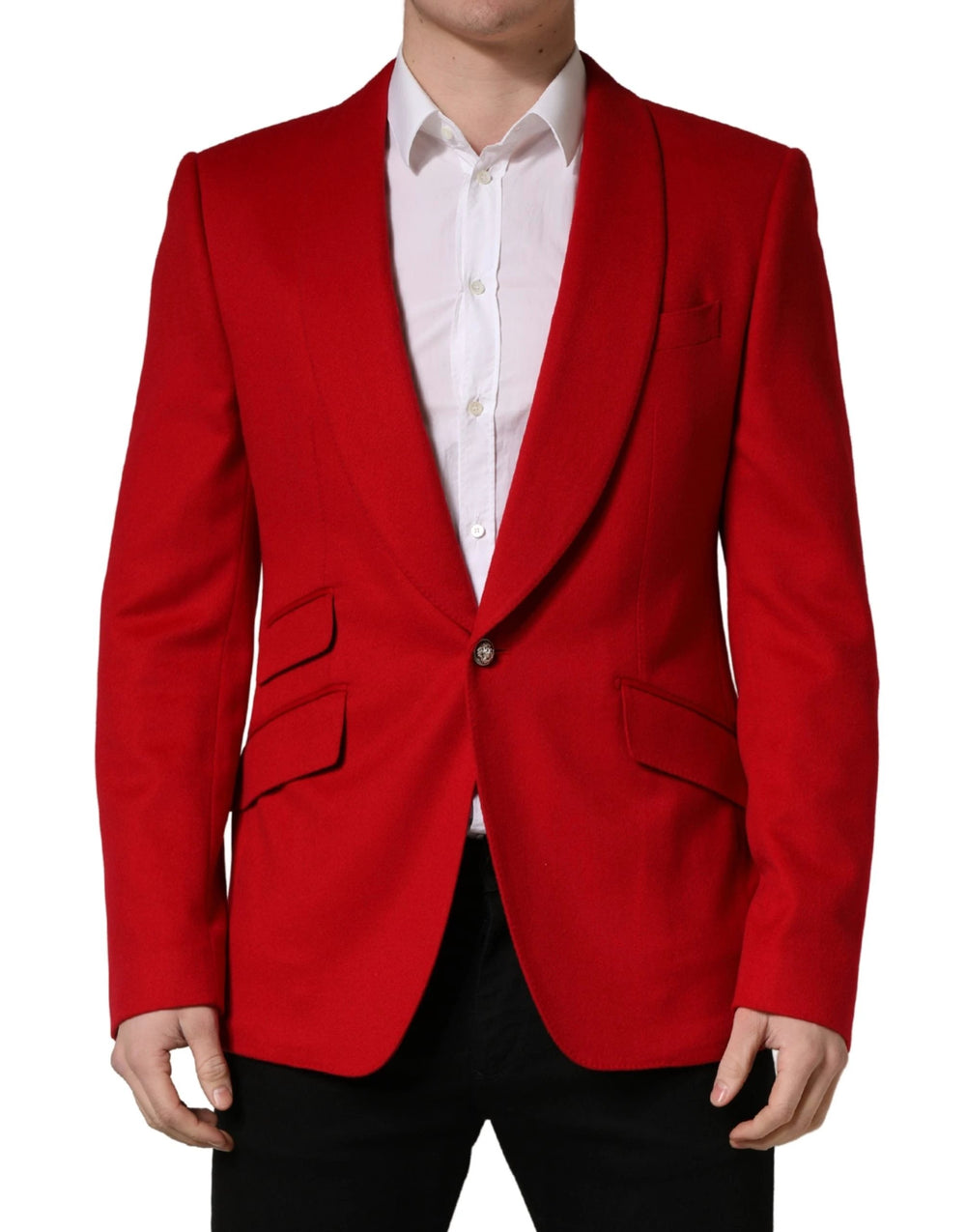 Dolce & Gabbana Sample Sale Dolce & Gabbana Red Cashmere Single Breasted Jacket Blazer - | Designer outlet