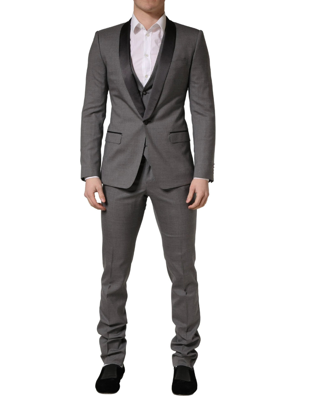 Dolce & Gabbana Sample Sale Dolce & Gabbana Gray Wool Single Breasted 1 Button 3PC Suit - | Designer outlet