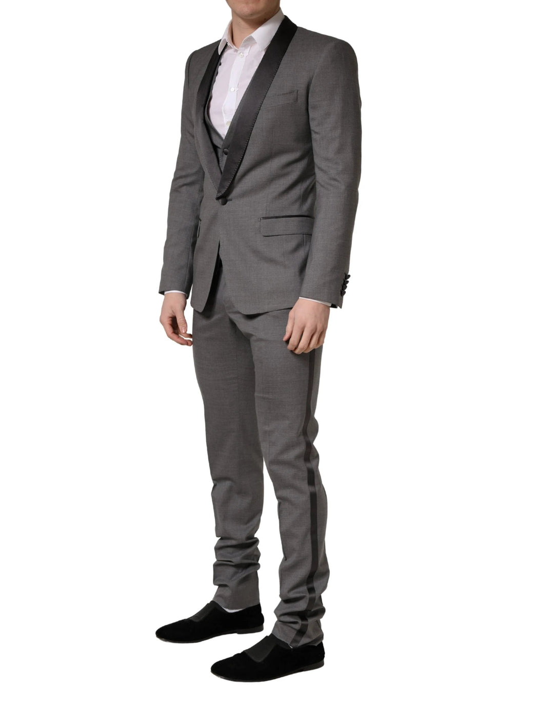 Dolce &amp; Gabbana Sample Sale Dolce &amp; Gabbana Gray Wool Single Breasted 1 Button 3PC Suit - | Designer outlet