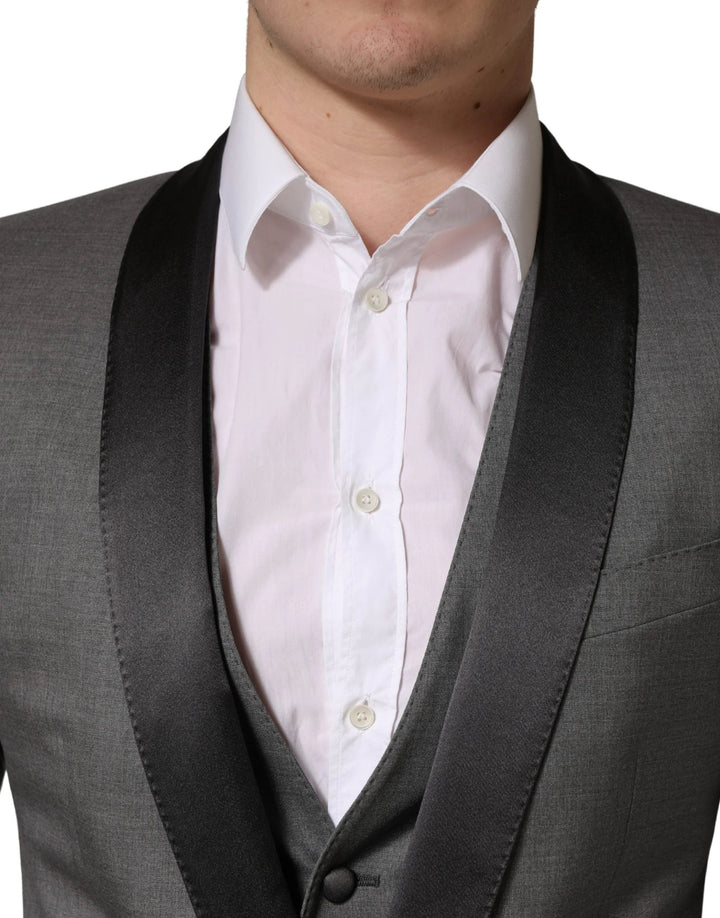 Dolce &amp; Gabbana Sample Sale Dolce &amp; Gabbana Gray Wool Single Breasted 1 Button 3PC Suit - | Designer outlet