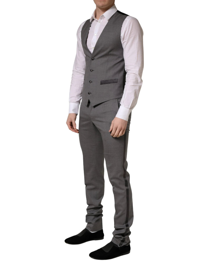 Dolce &amp; Gabbana Sample Sale Dolce &amp; Gabbana Gray Wool Single Breasted 1 Button 3PC Suit - | Designer outlet