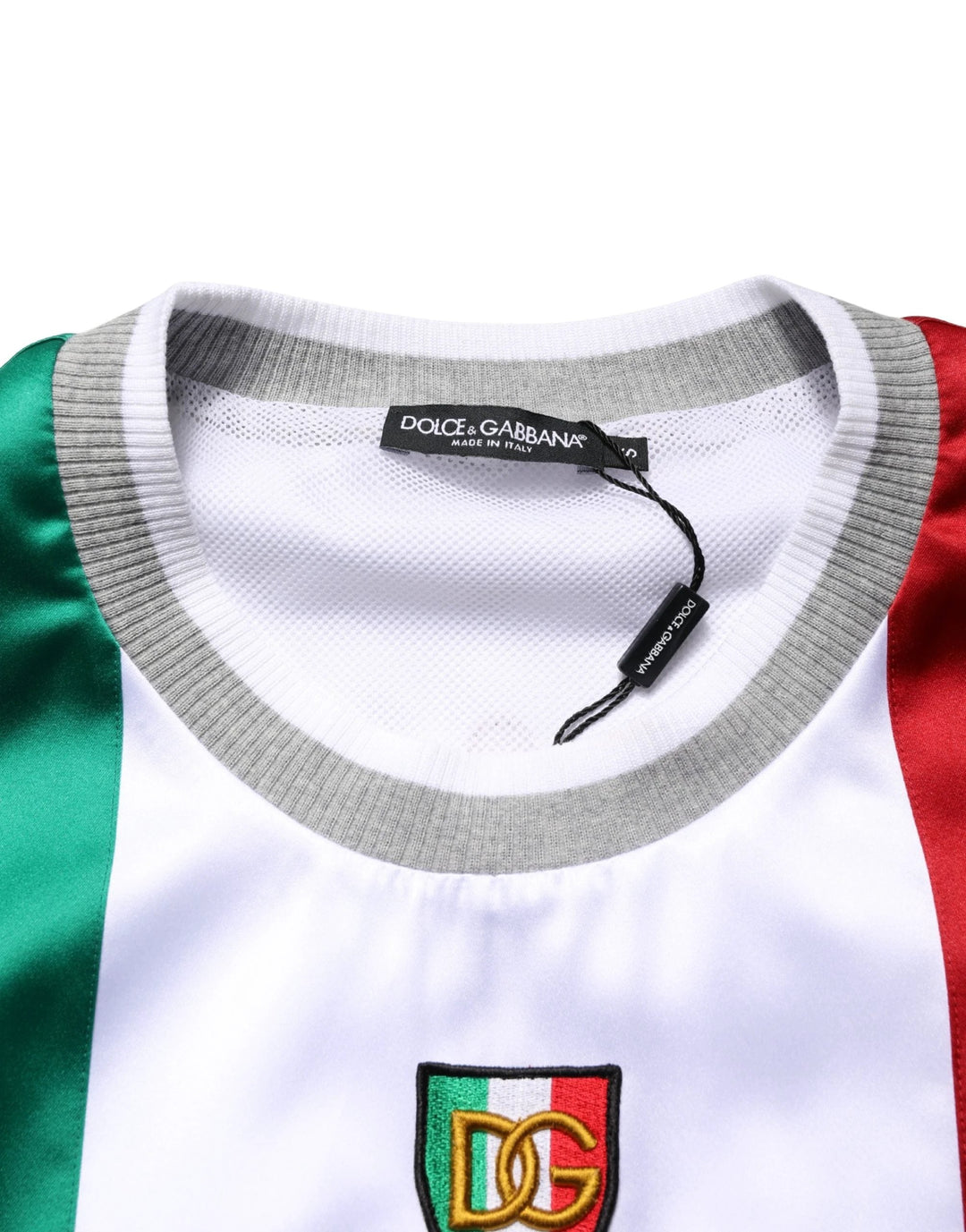 Dolce &amp; Gabbana Sample Sale Dolce &amp; Gabbana Multicolor Italia DG Logo Satin Tank T-shirt - | Designer outlet