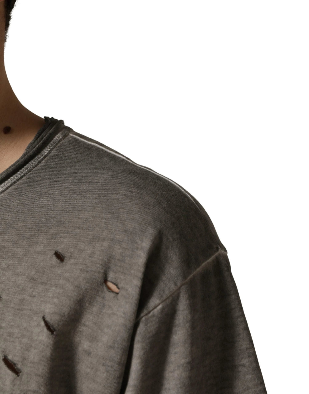 Dolce &amp; Gabbana Sample Sale Dolce &amp; Gabbana Gray DG Logo Print Cotton Round Neck T-shirt - | Designer outlet