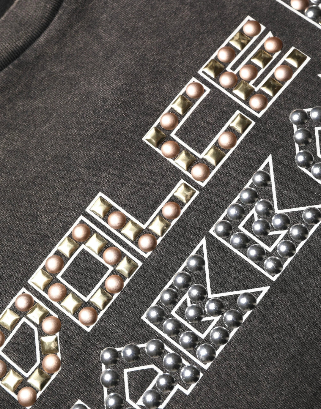 Dolce &amp; Gabbana Sample Sale Dolce &amp; Gabbana Gray Logo Embellished Men Crew Neck T-shirt - | Designer outlet