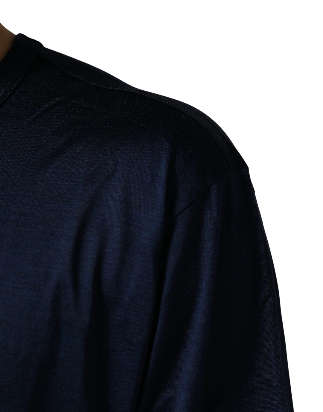 Dolce &amp; Gabbana Sample Sale Dolce &amp; Gabbana Dark Blue Silk Short Sleeve CrewNeck T-shirt - | Designer outlet