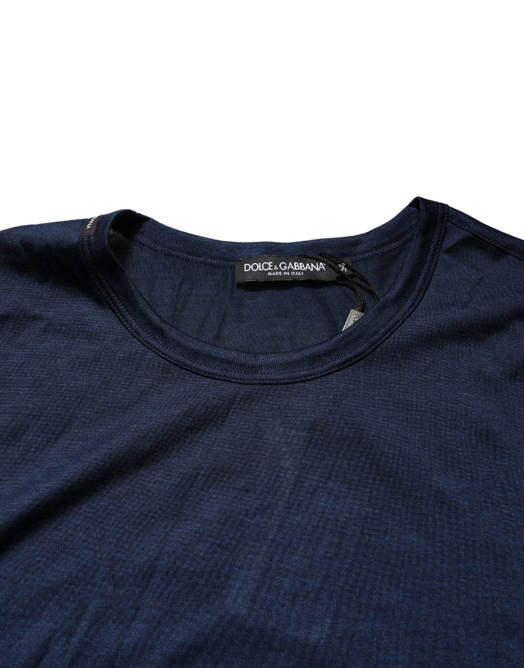Dolce &amp; Gabbana Sample Sale Dolce &amp; Gabbana Dark Blue Silk Short Sleeve CrewNeck T-shirt - | Designer outlet