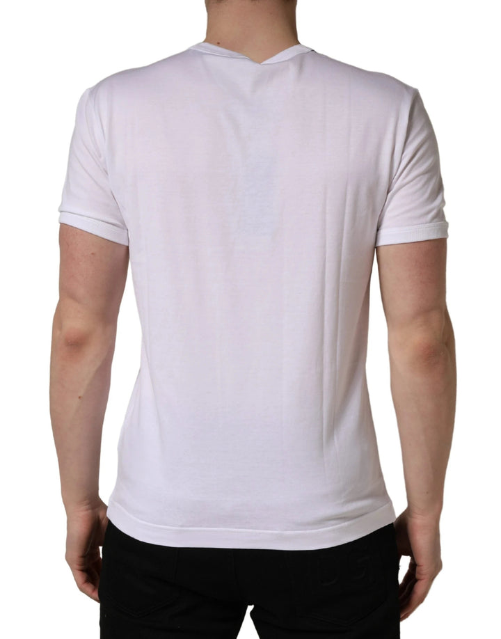 Dolce &amp; Gabbana Sample Sale Dolce &amp; Gabbana White Palm Embroidered Men Crew Neck T-shirt - | Designer outlet