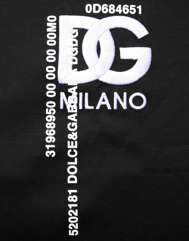 Dolce &amp; Gabbana Sample Sale Dolce &amp; Gabbana Black Logo Embroidered Men Crew Neck T-shirt - | Designer outlet