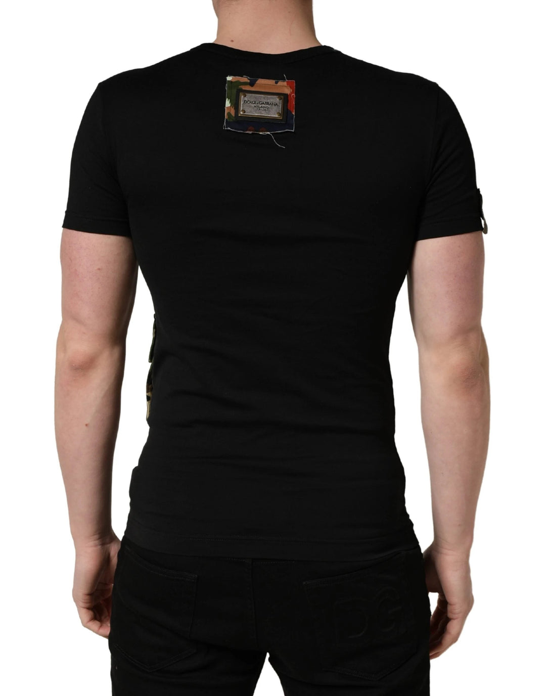 Dolce &amp; Gabbana Sample Sale Dolce &amp; Gabbana Black Italians Do It Better Camo Pocket Men T-shirt - | Designer outlet