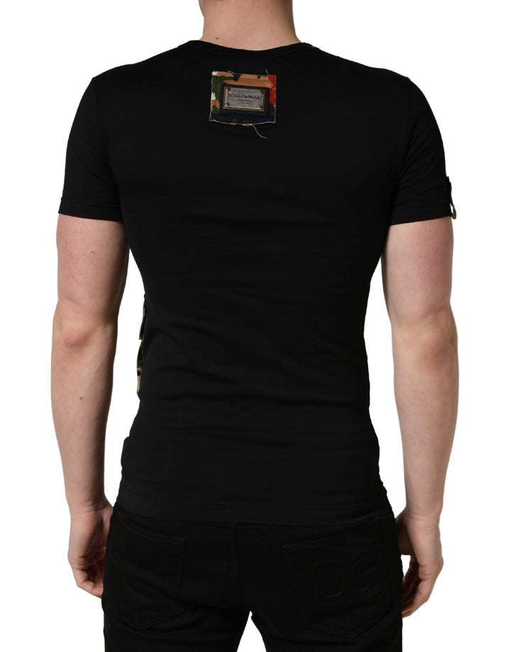 Dolce &amp; Gabbana Sample Sale Dolce &amp; Gabbana Black Italians Do It Better Camo Pocket Men T-shirt - | Designer outlet