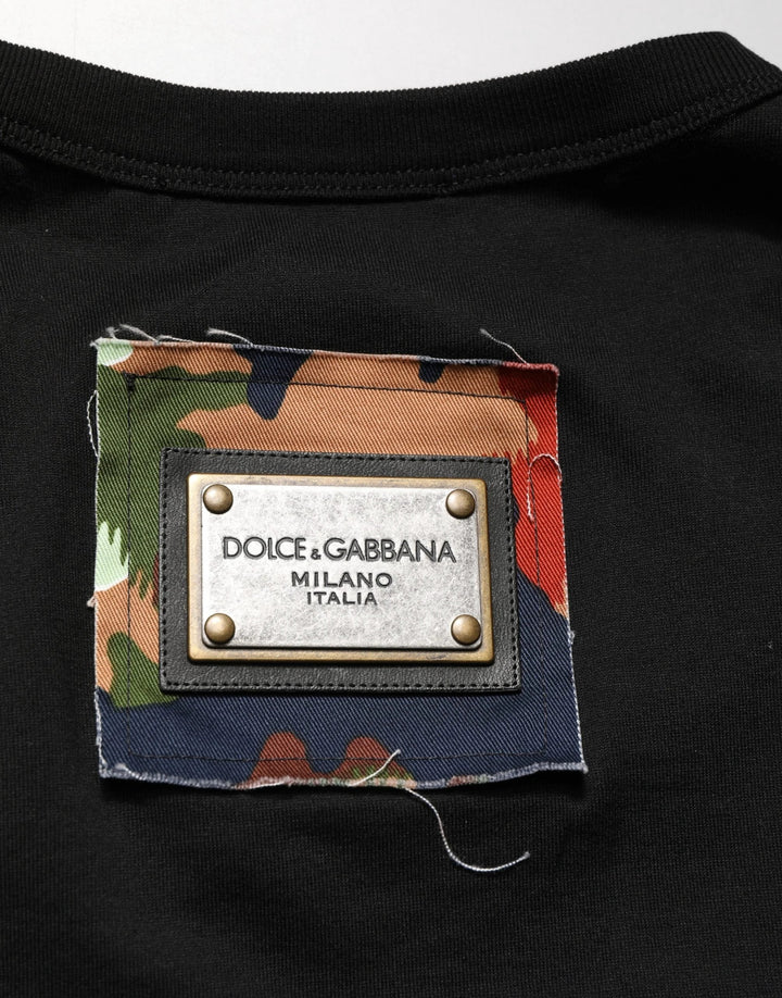 Dolce &amp; Gabbana Sample Sale Dolce &amp; Gabbana Black Italians Do It Better Camo Pocket Men T-shirt - | Designer outlet