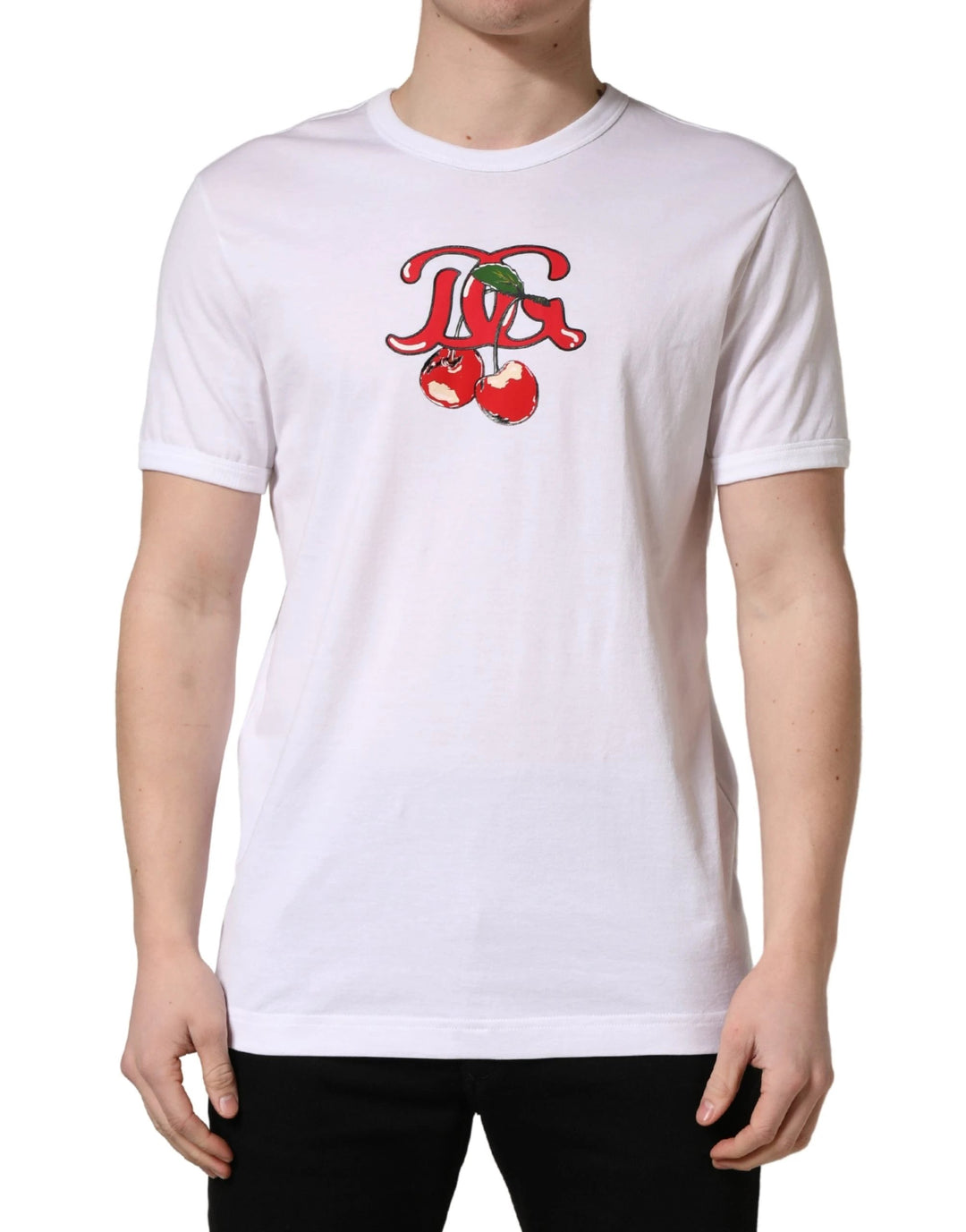 Dolce &amp; Gabbana Sample Sale Dolce &amp; Gabbana White DG Cherries Cotton Crew Neck T-shirt - | Designer outlet
