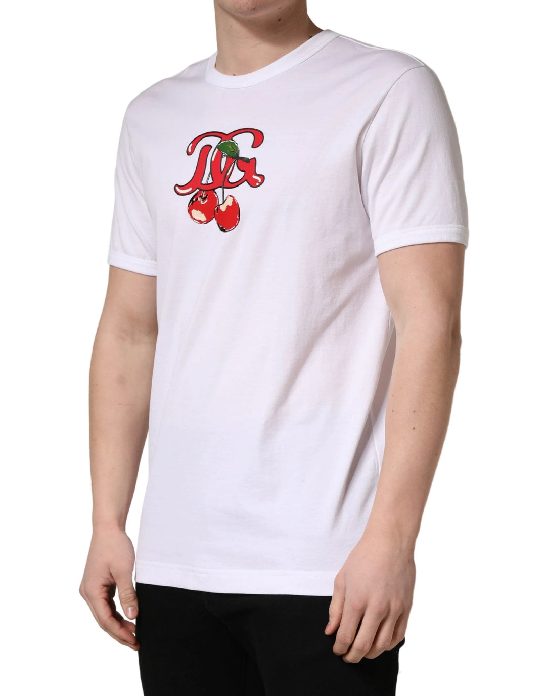 Dolce &amp; Gabbana Sample Sale Dolce &amp; Gabbana White DG Cherries Cotton Crew Neck T-shirt - | Designer outlet