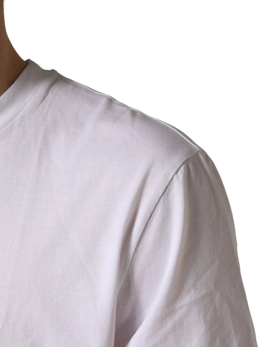 Dolce &amp; Gabbana Sample Sale Dolce &amp; Gabbana White Barcode Cotton Crew Neck Men T-shirt - | Designer outlet