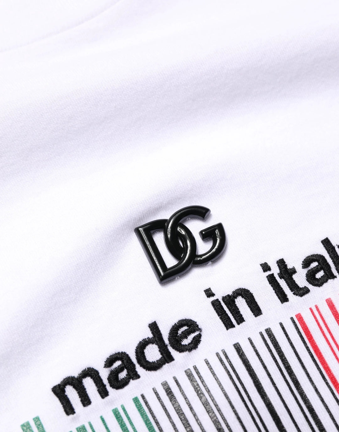 Dolce &amp; Gabbana Sample Sale Dolce &amp; Gabbana White Barcode Cotton Crew Neck Men T-shirt - | Designer outlet