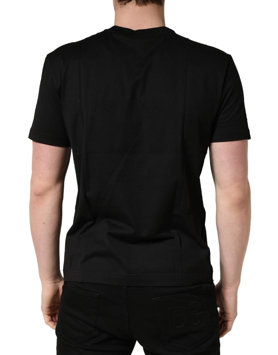 +39 MASQ Sample Sale +39 MASQ Black Logo DG Print Cotton Crew Neck T-shirt - | Designer outlet