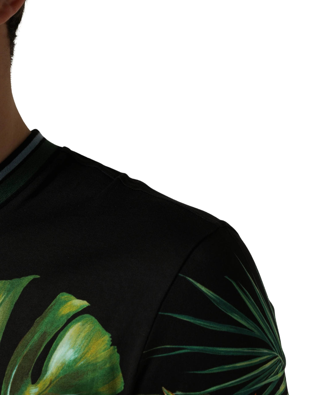 Dolce &amp; Gabbana Sample Sale Dolce &amp; Gabbana Black Bird Print Cotton Men Crew Neck T-shirt - | Designer outlet