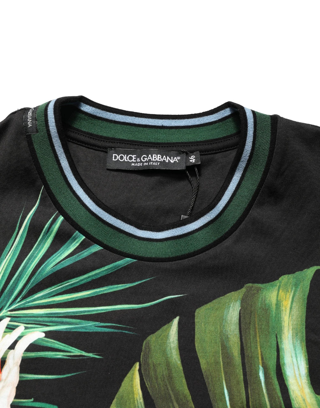 Dolce &amp; Gabbana Sample Sale Dolce &amp; Gabbana Black Bird Print Cotton Men Crew Neck T-shirt - | Designer outlet