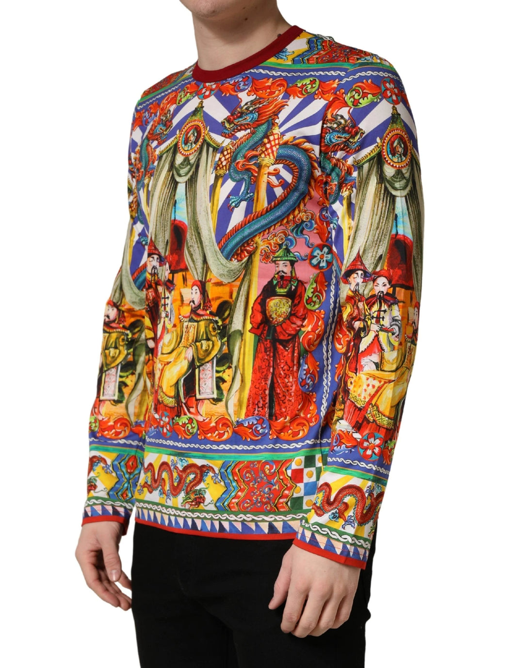 Dolce &amp; Gabbana Sample Sale Dolce &amp; Gabbana Multicolor Teatro Dei Pupi Men Long Sleeves T-shirt - | Designer outlet