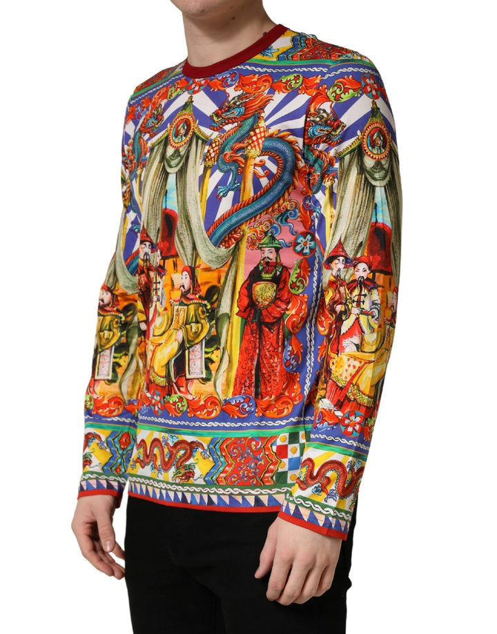Dolce &amp; Gabbana Sample Sale Dolce &amp; Gabbana Multicolor Teatro Dei Pupi Men Long Sleeves T-shirt - | Designer outlet