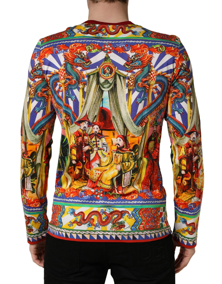 Dolce &amp; Gabbana Sample Sale Dolce &amp; Gabbana Multicolor Teatro Dei Pupi Men Long Sleeves T-shirt - | Designer outlet