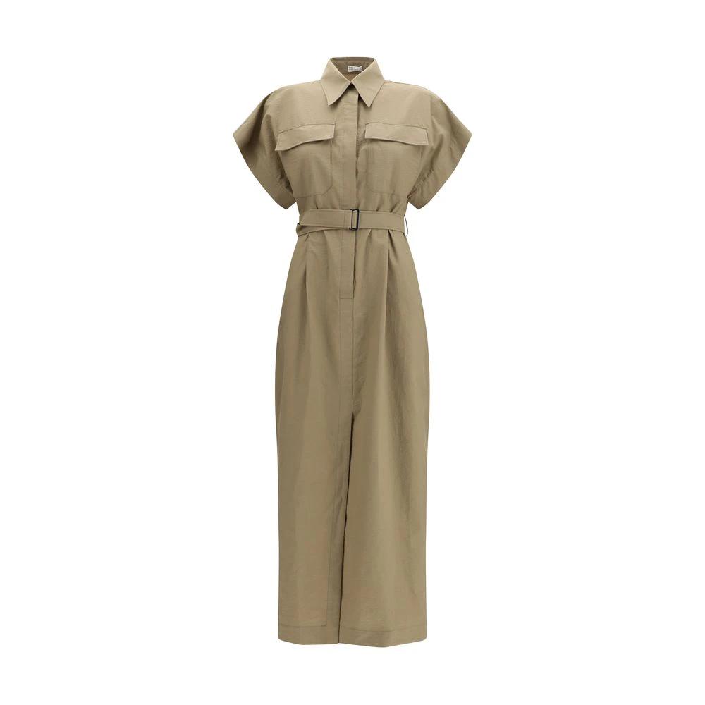 Brunello Cucinelli Sample Sale Brunello Cucinelli Beige Cotton Casual Dress - | Designer outlet