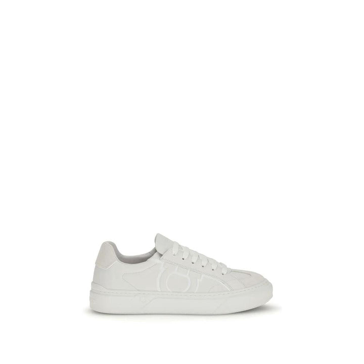 Ferragamo Sample Sale Ferragamo White Calf Leather Bos Taurus Sneakers - | Designer outlet