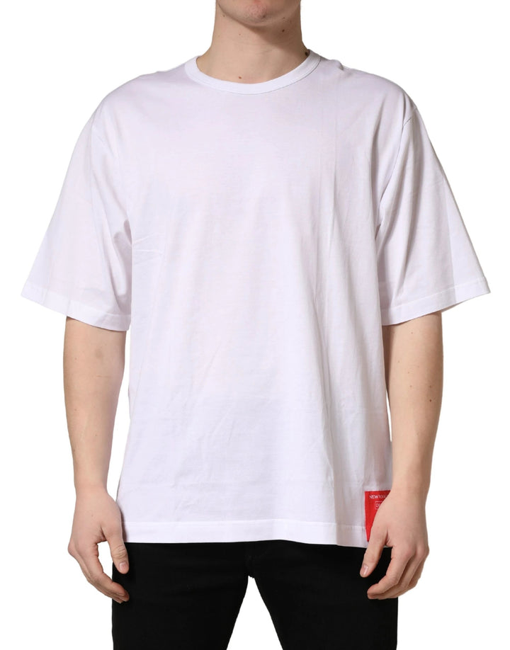 Dolce &amp; Gabbana White Cotton Short Sleeves Crew Neck T-shirt