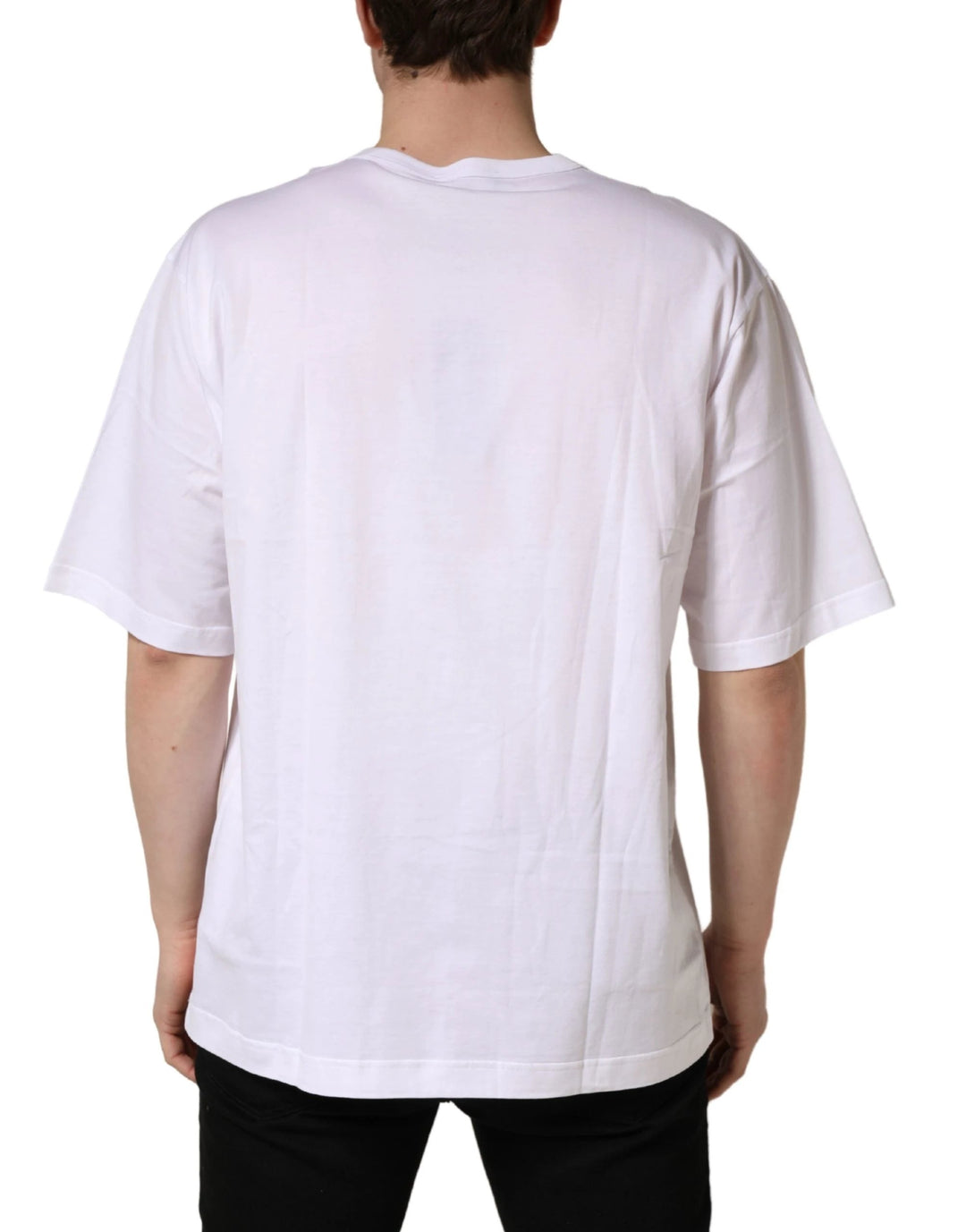 Dolce &amp; Gabbana White Cotton Short Sleeves Crew Neck T-shirt