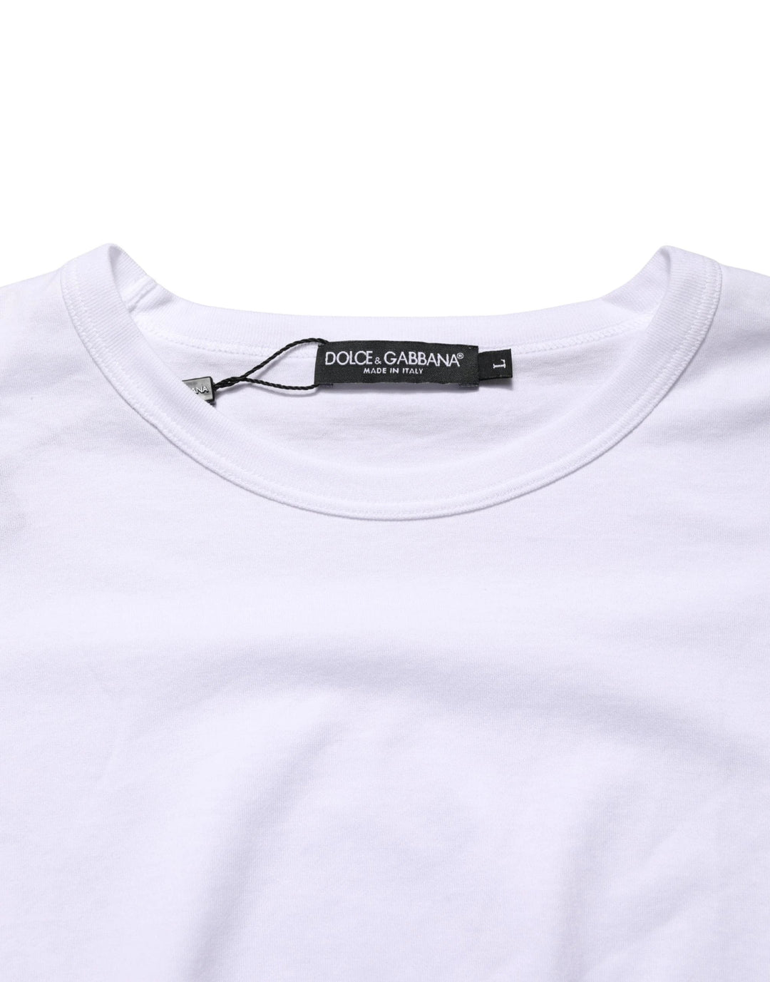 Dolce &amp; Gabbana White Cotton Short Sleeves Crew Neck T-shirt