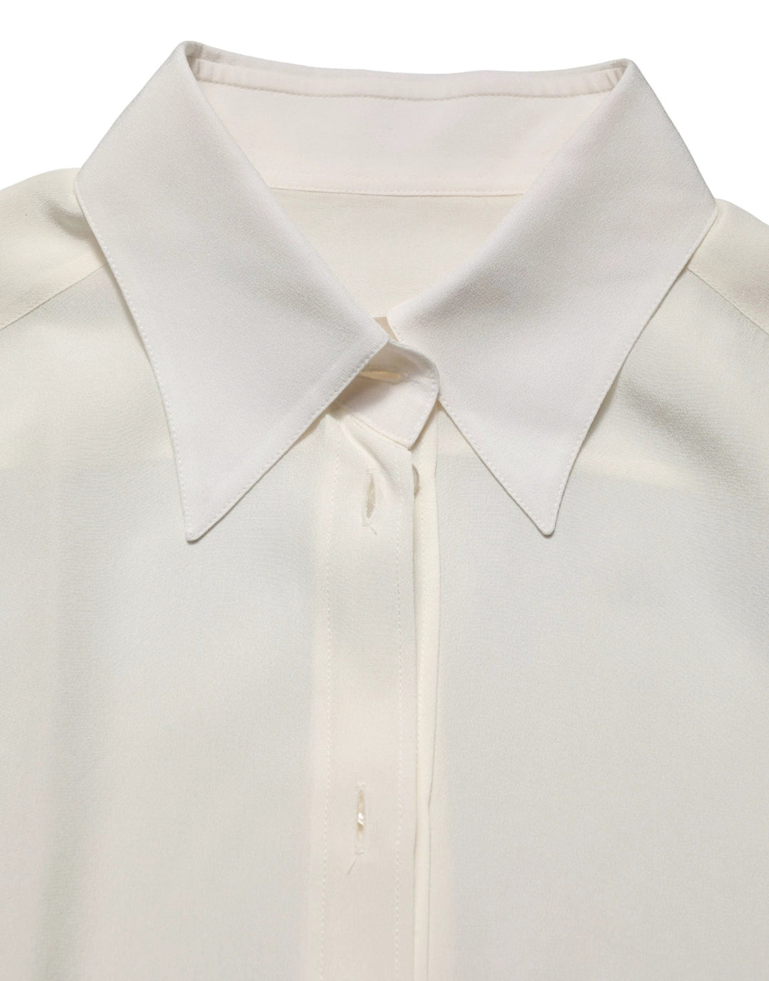 Dolce & Gabbana Off White Collared Long Sleeves Blouse Top