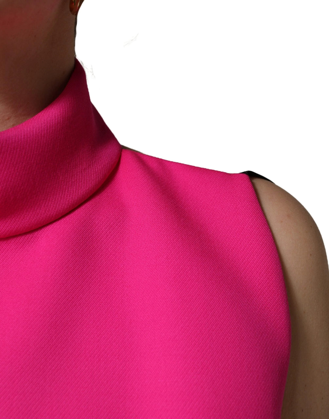 Dolce &amp; Gabbana Hot Pink Wool Backless Sleeveless Tank Top