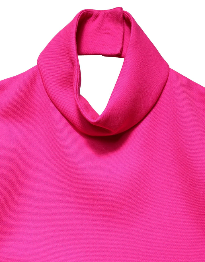 Dolce &amp; Gabbana Hot Pink Wool Backless Sleeveless Tank Top