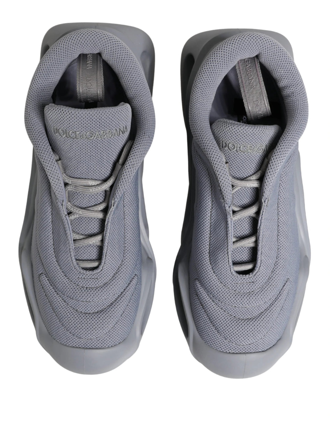 Dolce &amp; Gabbana Gray Slip On Wave Low Top Sneakers