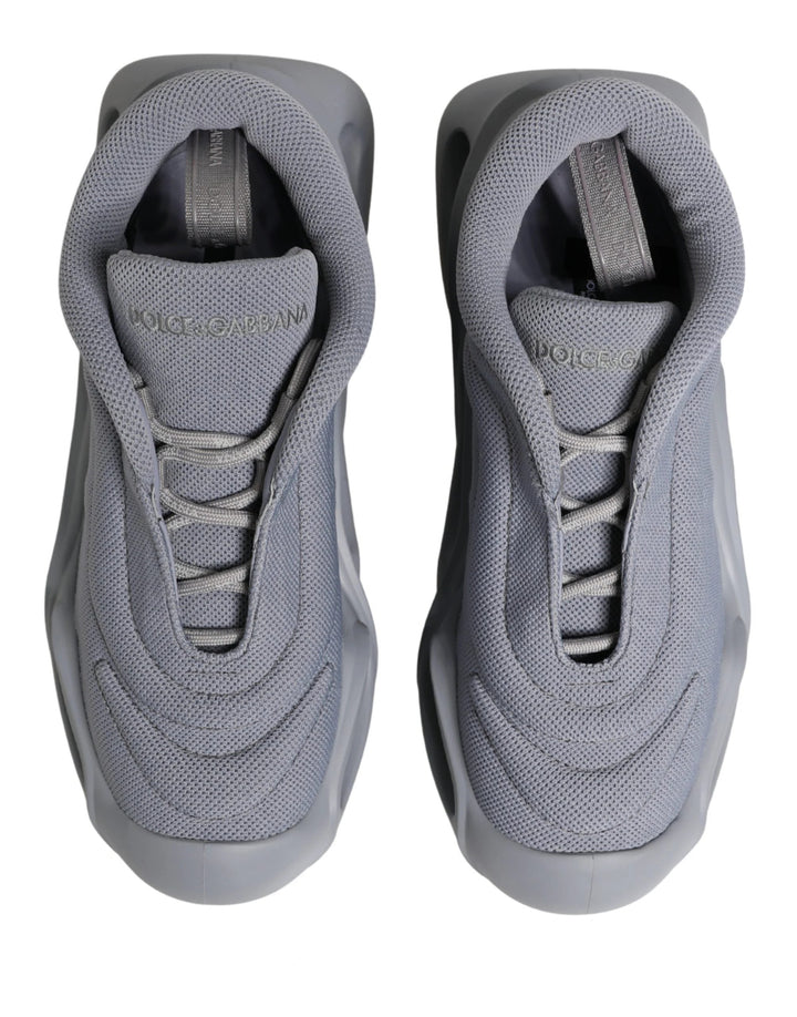 Dolce &amp; Gabbana Gray Slip On Wave Low Top Sneakers
