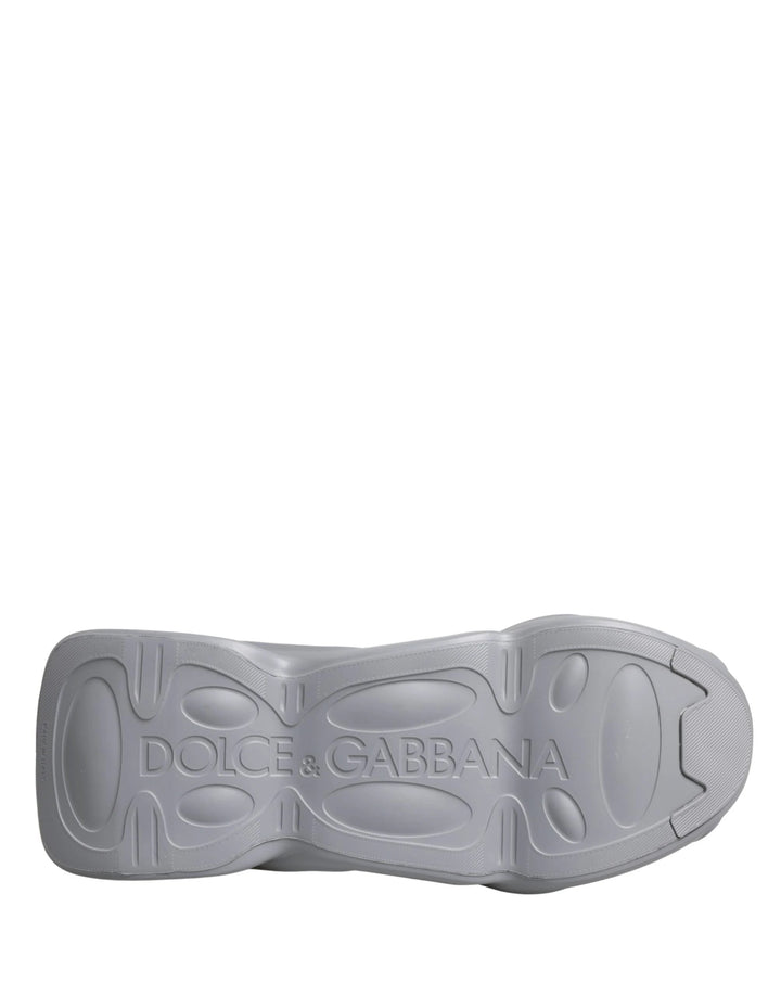 Dolce &amp; Gabbana Gray Slip On Wave Low Top Sneakers