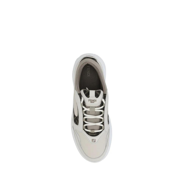 Fendi White Calf Leather Bos Taurus Low Top Sneakers